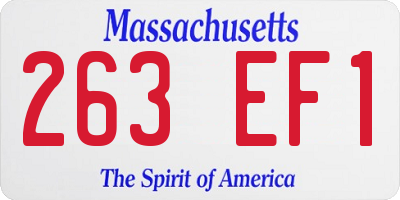 MA license plate 263EF1