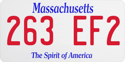 MA license plate 263EF2