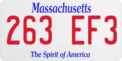 MA license plate 263EF3