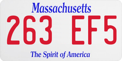MA license plate 263EF5