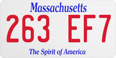 MA license plate 263EF7
