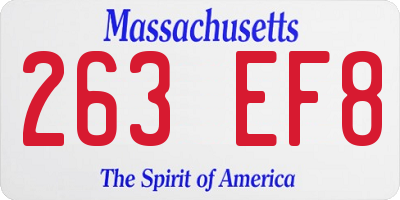 MA license plate 263EF8