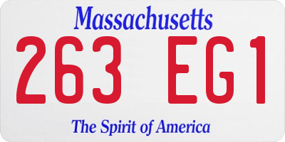 MA license plate 263EG1