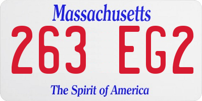 MA license plate 263EG2