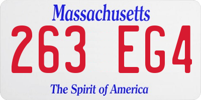 MA license plate 263EG4