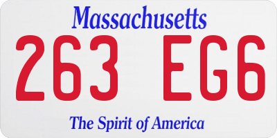MA license plate 263EG6