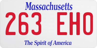 MA license plate 263EH0
