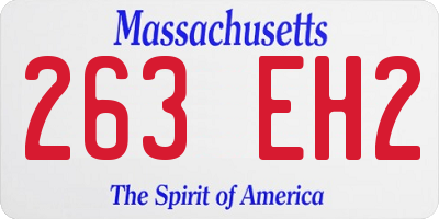 MA license plate 263EH2