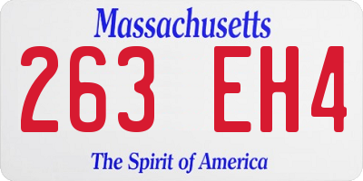 MA license plate 263EH4
