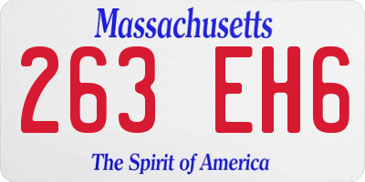 MA license plate 263EH6