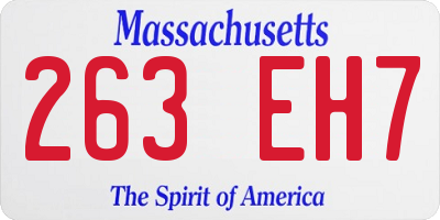 MA license plate 263EH7