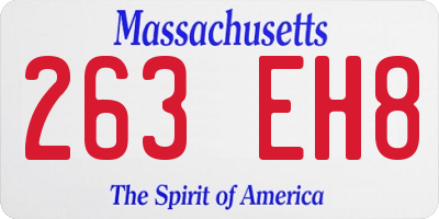 MA license plate 263EH8