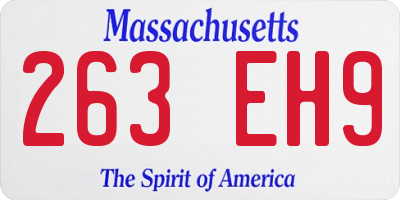 MA license plate 263EH9