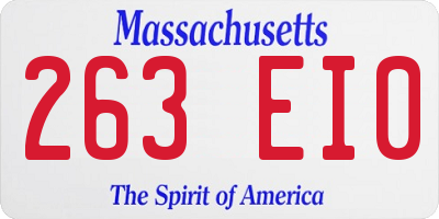MA license plate 263EI0