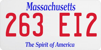 MA license plate 263EI2