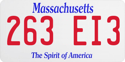 MA license plate 263EI3