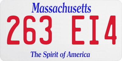 MA license plate 263EI4