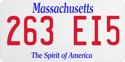 MA license plate 263EI5