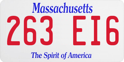 MA license plate 263EI6