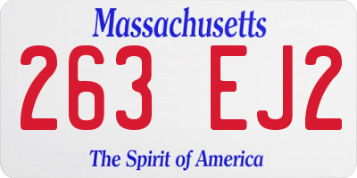 MA license plate 263EJ2