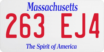 MA license plate 263EJ4