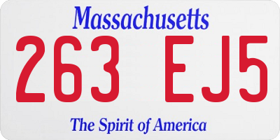 MA license plate 263EJ5