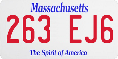 MA license plate 263EJ6