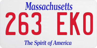 MA license plate 263EK0