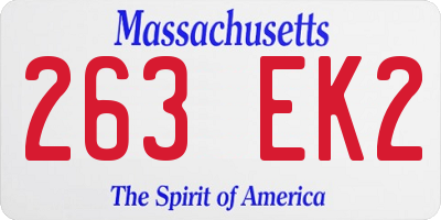 MA license plate 263EK2