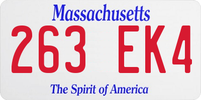 MA license plate 263EK4