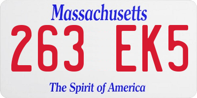 MA license plate 263EK5