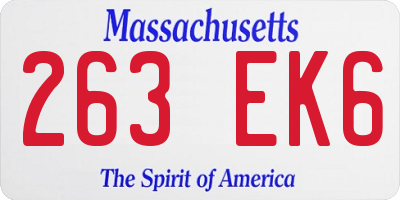MA license plate 263EK6