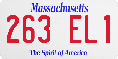 MA license plate 263EL1