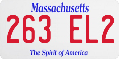 MA license plate 263EL2