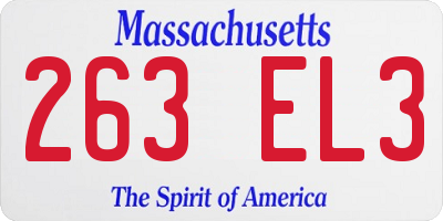 MA license plate 263EL3