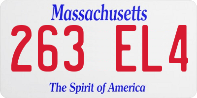 MA license plate 263EL4