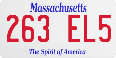 MA license plate 263EL5
