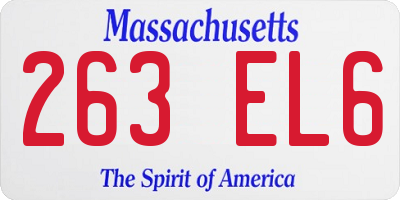 MA license plate 263EL6