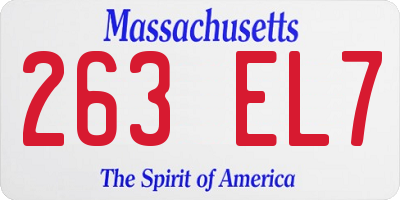 MA license plate 263EL7