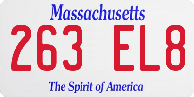 MA license plate 263EL8