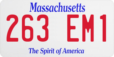MA license plate 263EM1