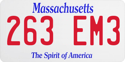 MA license plate 263EM3