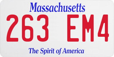 MA license plate 263EM4