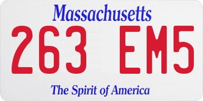 MA license plate 263EM5