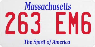 MA license plate 263EM6