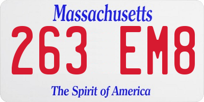 MA license plate 263EM8