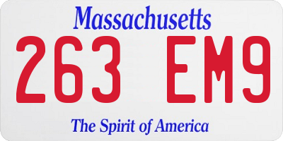 MA license plate 263EM9