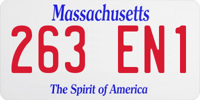 MA license plate 263EN1