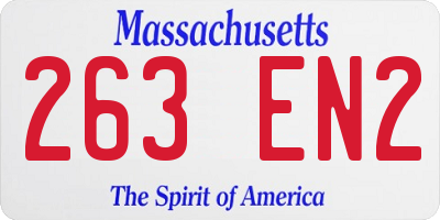 MA license plate 263EN2