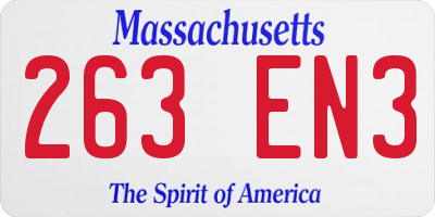 MA license plate 263EN3